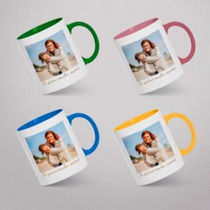 4 tazas de colores con foto peq