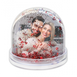 Photo Globe Corazoncitos Flotantes y brillos plata