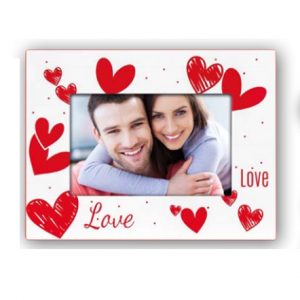 IBIS Marco metal blanco con corazones 10x15